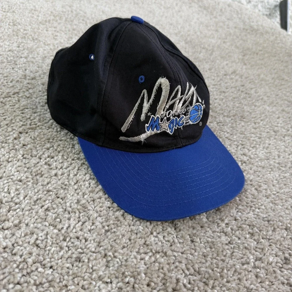 Vintage Orlando Magic Hat Cap Snap Back Mens One Size Black NBA Basketball AJD